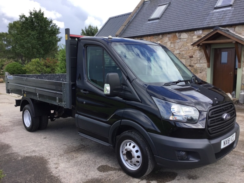 View FORD TRANSIT 2.0ltr TDCi 350 MWB FLAT BED PICK UP BISON ALLOY DROPSIDE TIPPER BODY EURO 6
