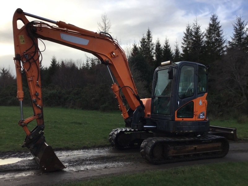 View BOND 250 DOOSAN DX80R 8 TON CRAWLER EXCAVATOR