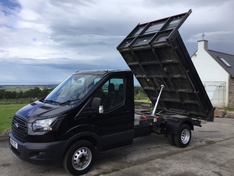 View FORD TRANSIT 2.0ltr TDCi 350 MWB FLAT BED PICK UP BISON ALLOY DROPSIDE TIPPER BODY EURO 6